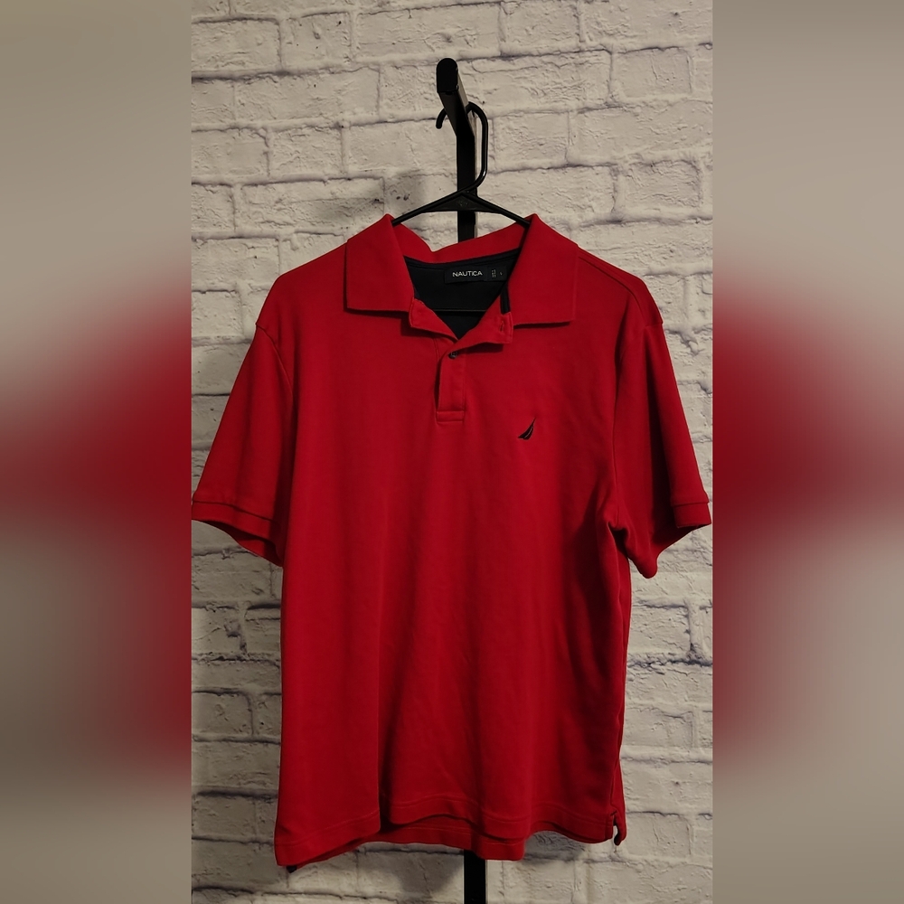 Nautica Men's Polo Shirt Red Size Large